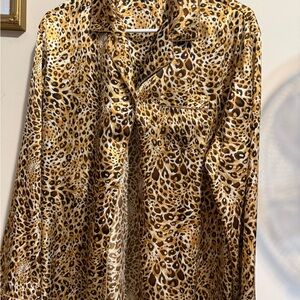 Valerie Stevens Leopard Print Blouse - Brown and Black
